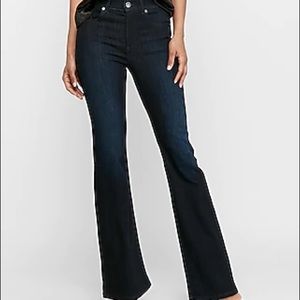 Express High Rise Slim Flare Jeans, Dark Wash Sz 6